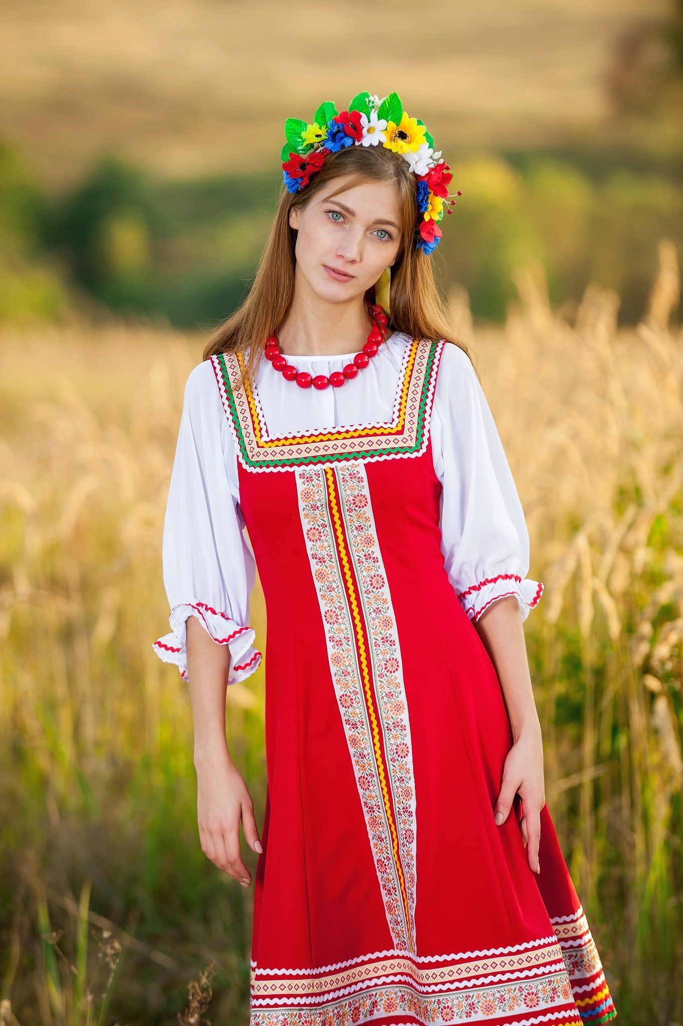 Women in Slavic costumes in Ufa
