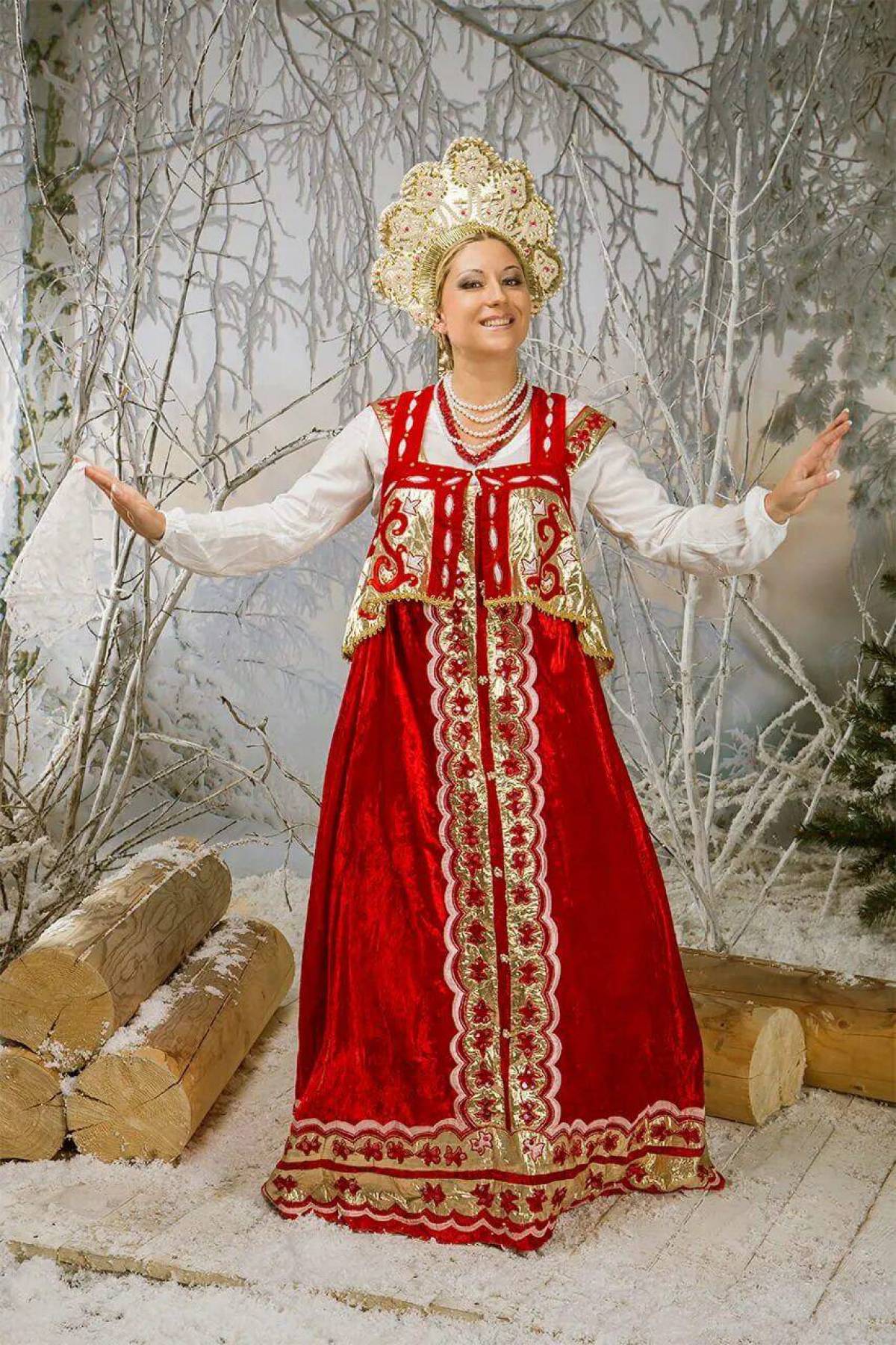 Girls in Slavic costumes in Ufa