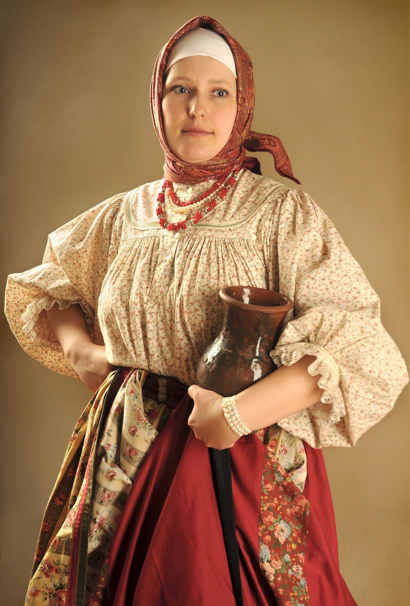 Girls in Slavic costumes in Ufa